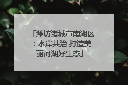 潍坊诸城市南湖区：水岸共治 打造美丽河湖好生态