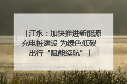 江永：加快推进新能源充电桩建设 为绿色低碳出行“赋能续航”