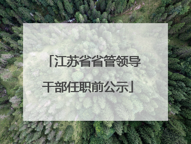 江苏省省管领导干部任职前公示