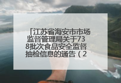 江苏省海安市市场监督管理局关于738批次食品安全监督抽检信息的通告（2025年第4期）