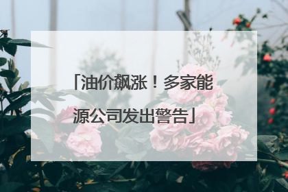 油价飙涨！多家能源公司发出警告