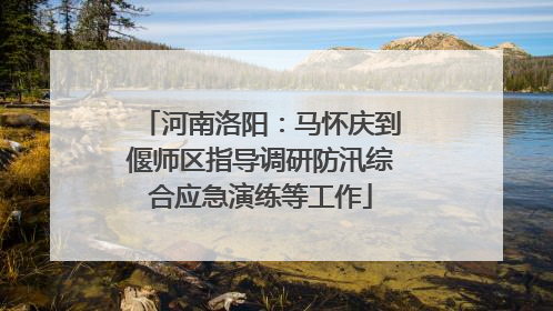 河南洛阳：马怀庆到偃师区指导调研防汛综合应急演练等工作