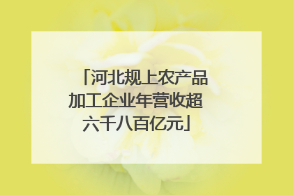 河北规上农产品加工企业年营收超六千八百亿元