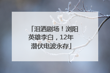 泪洒剧场！浏阳英雄李白，12年潜伏电波永存