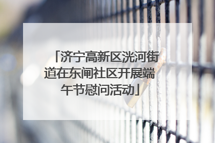 济宁高新区洸河街道在东闸社区开展端午节慰问活动