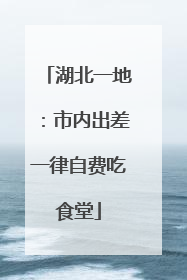 湖北一地：市内出差一律自费吃食堂