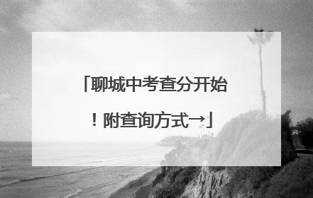 聊城中考查分开始！附查询方式→