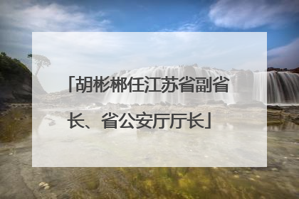 胡彬郴任江苏省副省长、省公安厅厅长