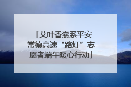 艾叶香囊系平安 常德高速“路灯”志愿者端午暖心行动