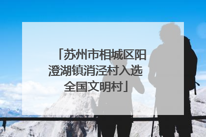 苏州市相城区阳澄湖镇消泾村入选全国文明村