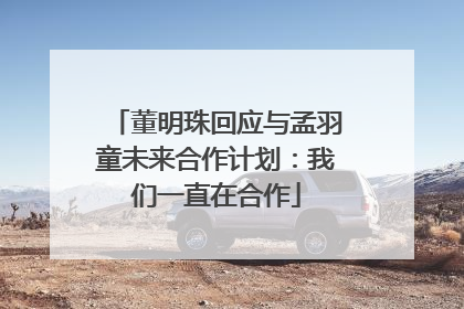 董明珠回应与孟羽童未来合作计划：我们一直在合作
