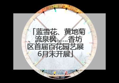 蓝雪花、黄地菊、流泉枫……香坊区首届百花园艺展6月末开展