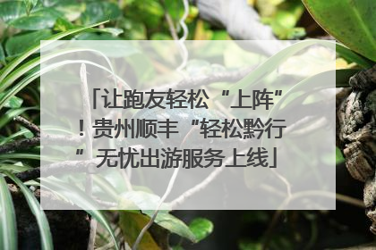让跑友轻松“上阵”！贵州顺丰“轻松黔行”无忧出游服务上线