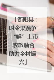 衡阳县：时令果蔬争“鲜”上市 农旅融合助力乡村振兴
