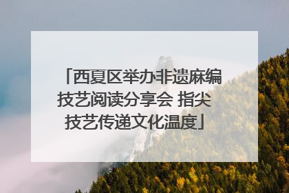 西夏区举办非遗麻编技艺阅读分享会 指尖技艺传递文化温度