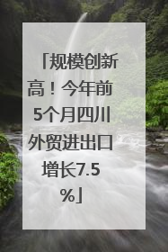 规模创新高！今年前5个月四川外贸进出口增长7.5%