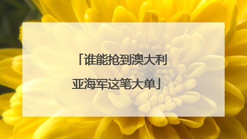 谁能抢到澳大利亚海军这笔大单
