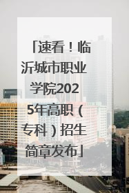 速看！临沂城市职业学院2025年高职（专科）招生简章发布