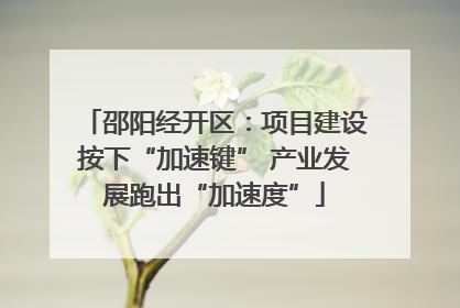 邵阳经开区：项目建设按下“加速键” 产业发展跑出“加速度”