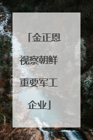 金正恩视察朝鲜重要军工企业