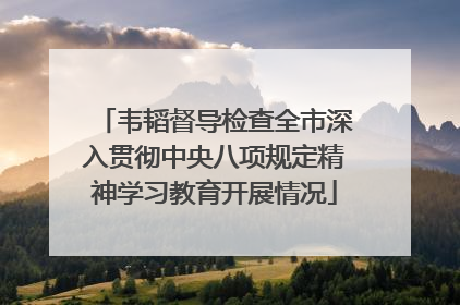 韦韬督导检查全市深入贯彻中央八项规定精神学习教育开展情况