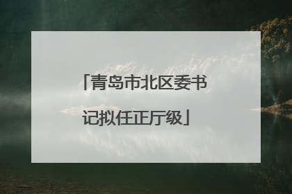 青岛市北区委书记拟任正厅级