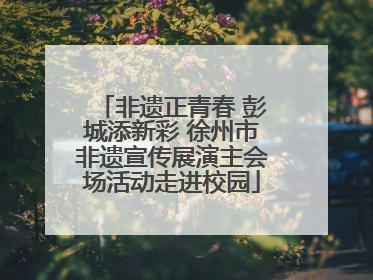 非遗正青春 彭城添新彩 徐州市非遗宣传展演主会场活动走进校园