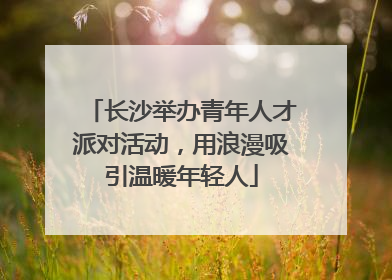 长沙举办青年人才派对活动，用浪漫吸引温暖年轻人