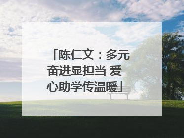 陈仁文：多元奋进显担当 爱心助学传温暖