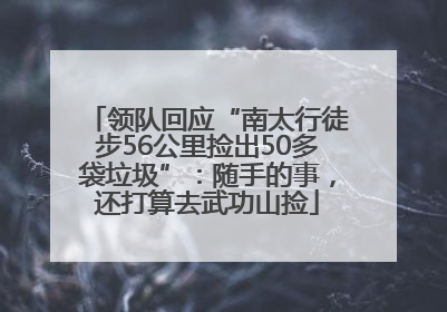领队回应“南太行徒步56公里捡出50多袋垃圾”：随手的事，还打算去武功山捡