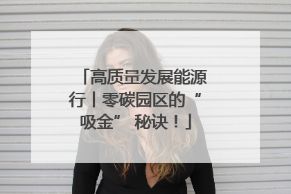 高质量发展能源行丨零碳园区的“吸金” 秘诀！
