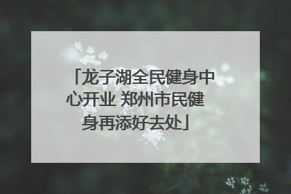 龙子湖全民健身中心开业 郑州市民健身再添好去处