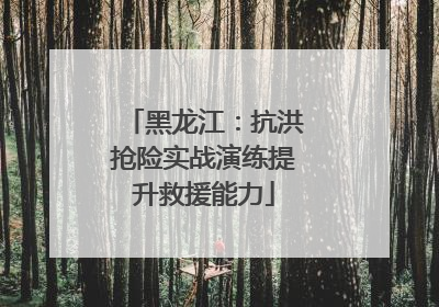 黑龙江：抗洪抢险实战演练提升救援能力