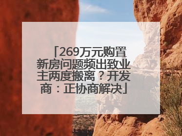 269万元购置新房问题频出致业主两度搬离？开发商：正协商解决