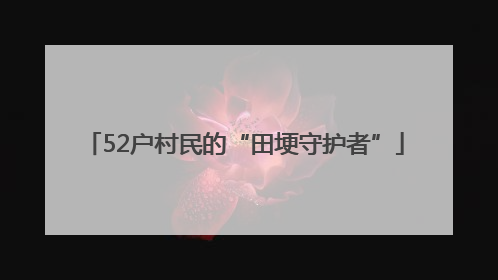 52户村民的“田埂守护者”