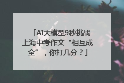 AI大模型9秒挑战上海中考作文“相互成全”，你打几分？
