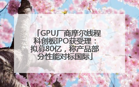 GPU厂商摩尔线程科创板IPO获受理：拟募80亿，称产品部分性能对标国际